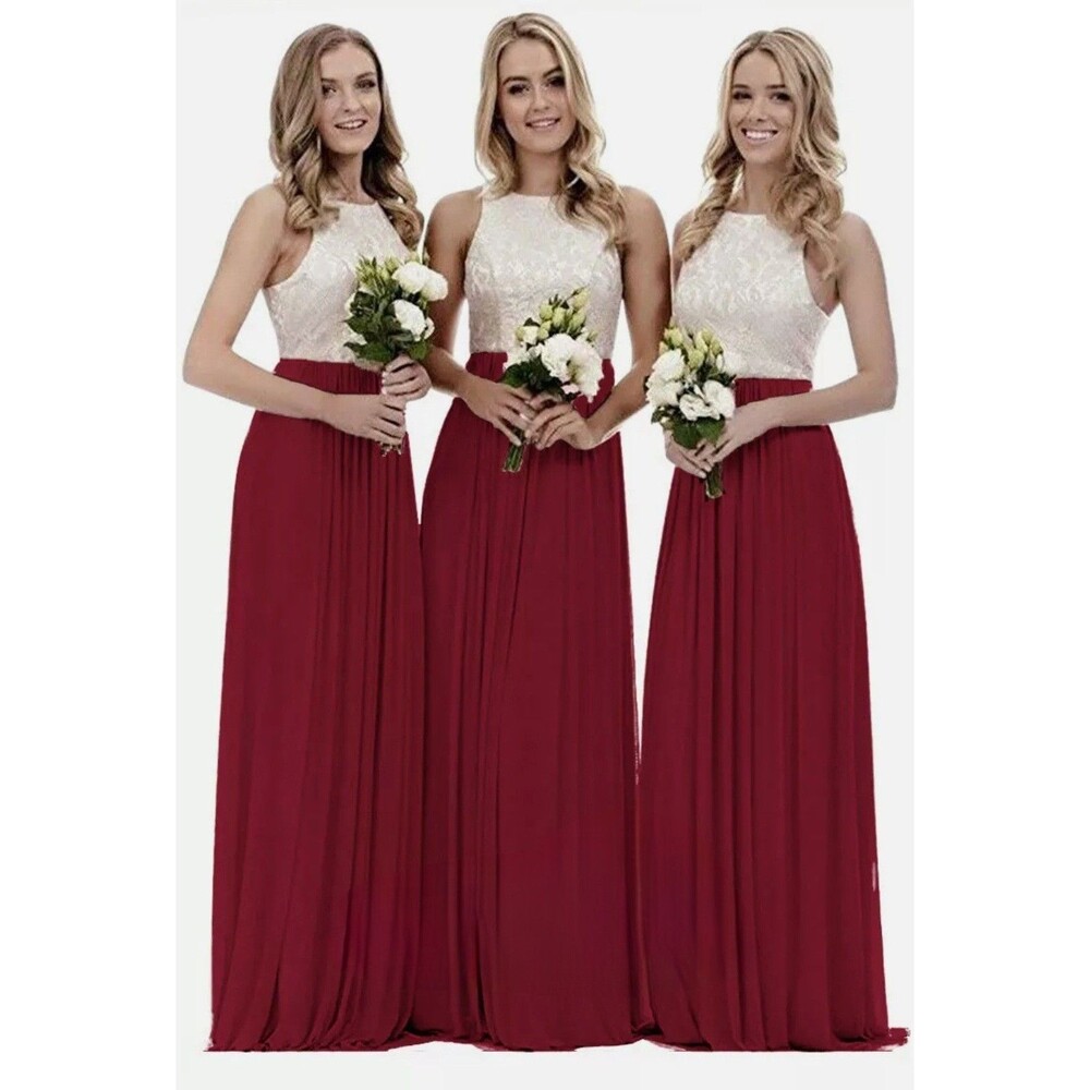 New Bridal Bridesmaid Party Wedding Dress Women's Size 14 - Maroon